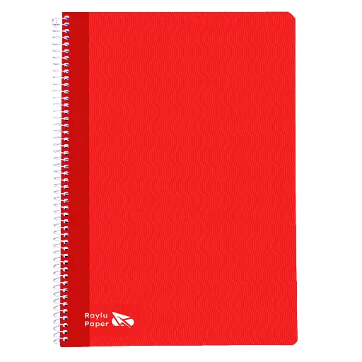 [004009] BLOC ESPIRAL FOLIO TAPA DURA 80 HOJAS 70 GRAMOS HORIZONTAL ROJO RAYLU
