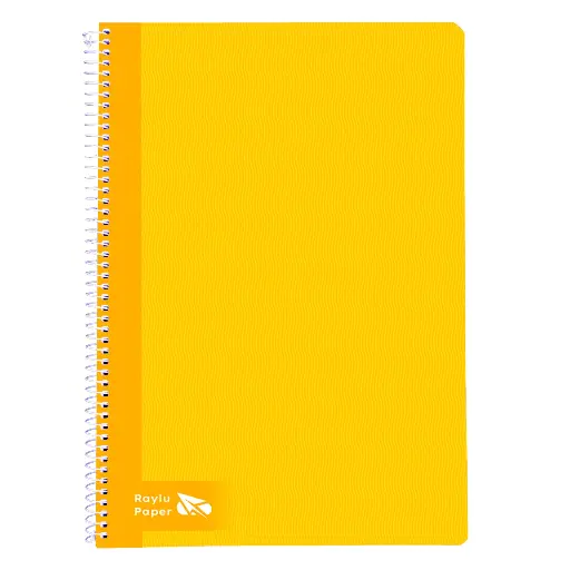 [004013] BLOC ESPIRAL FOLIO TAPA DURA 80 HOJAS 70 GRAMOS PAUTA 3,5MM AMARILLO RAYLU