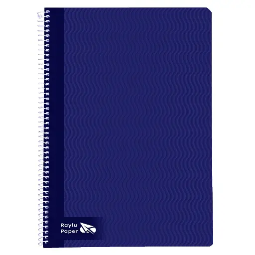 [004014] BLOC ESPIRAL FOLIO TAPA DURA 80 HOJAS 70 GRAMOS PAUTA 3,5MM AZUL OSCURO RAYLU