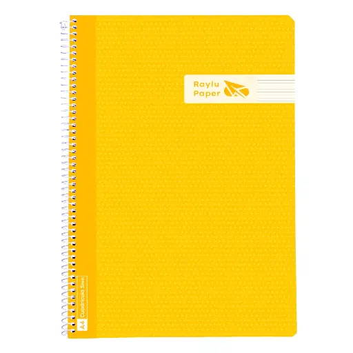 [005008] BLOC ESPIRAL FOLIO TAPA PLASTICO 80 HOJAS 90 GRAMOS HORIZONTAL AMARILLO RAYLU