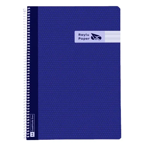 [005009] BLOC ESPIRAL FOLIO TAPA PLASTICO 80 HOJAS 90 GRAMOS HORIZONTAL AZUL OSCURO RAYLU