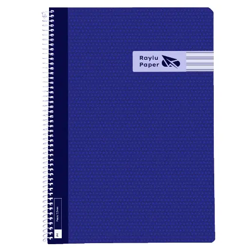 [005015] BLOC ESPIRAL FOLIO TAPA PLASTICO 80 HOJAS 90 GRAMOS PAUTA 3,5MM AZUL OSCURO RAYLU