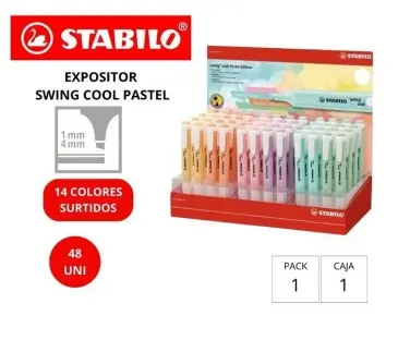 [120014] MARCADORES STABILO SWING COOL PASTEL 48 UNIDADES