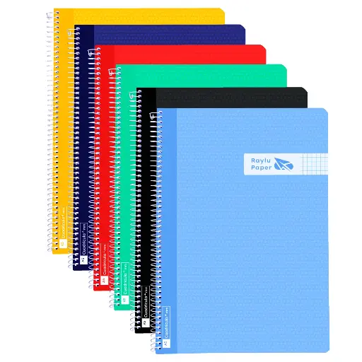 [002427] BLOC ESPIRAL FOLIO TAPA PLASTICO 80 HOJAS 90 GRAMOS CUADRO 3MM RAYLU