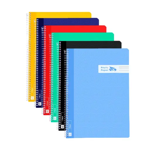 [002436] BLOC ESPIRAL A5 TAPA PLASTICO 80 HOJAS 90 GRAMOS HORIZONTAL RAYLU