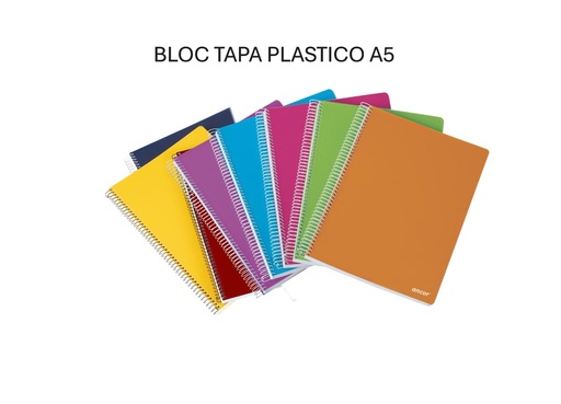 [002437] BLOC ESPIRAL A5 TAPA PLASTICO 80 HOJAS 90 GAMOS PAUTA 2,5MM RAYLU