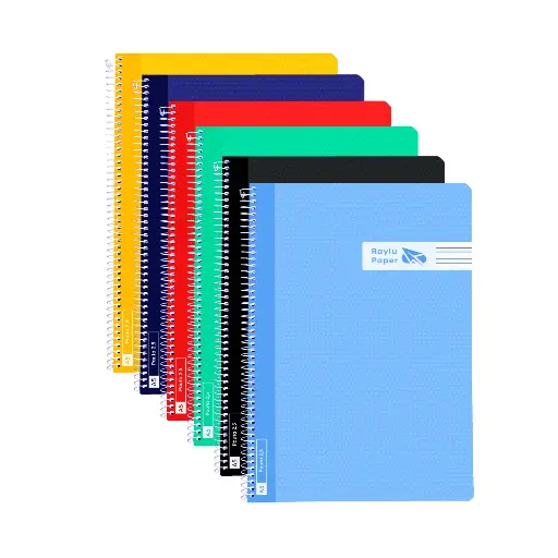 [002437] BLOC ESPIRAL A5 TAPA PLASTICO 80 HOJAS 90 GAMOS PAUTA 2,5MM RAYLU