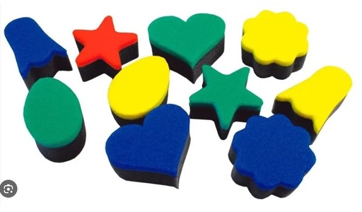 [825822] ESPONJAS PARA ESTAMPAR CON PINTURA FIGURAS GEOMETRICAS HENBEA
