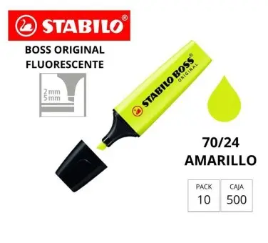 [080239] MARCADOR FLUORESCENTE STABILO BOSS 70–AMARILLO