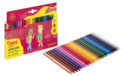 [649369] CERAS JOVI PLASTICOLOR — ESTUCHE 24 COLORES · CERA BLANDA · COLORES VIVOS · MEZCLABLES · APTAS PARA ESGRAFIADO