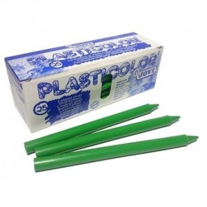 [649377] CERAS JOVI PLASTICOLOR — ESTUCHE UNICOLOR VERDE CLARO 25UDS · CERA BLANDA · COLORES VIVOS · MEZCLABLES · APTAS PARA ESGRAFIADO