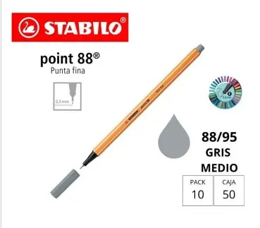 [118692] ROTULADOR STABILO POINT 88 GRIS MEDIO  