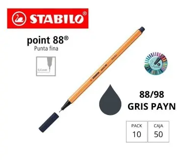 [118694] ROTULADOR STABILO POINT 88 GRIS PAYNE 