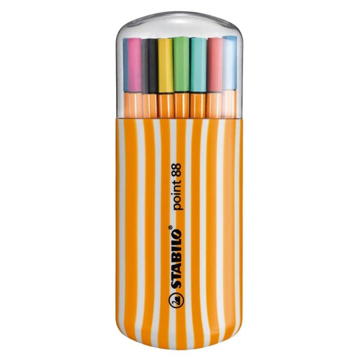 [119906] ROTULADOR STABILO POINT 88 ZEBRUI – ESTUCHE 20 ROTULADORES – COLORES SURTIDOS – PUNTA FINA 0,4 MM