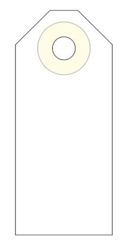 [825228] APLI ETIQUETAS COLGANTES CON ARANDELA 60 X 26 MM | 1.000 UNIDADES COLOR CREMA