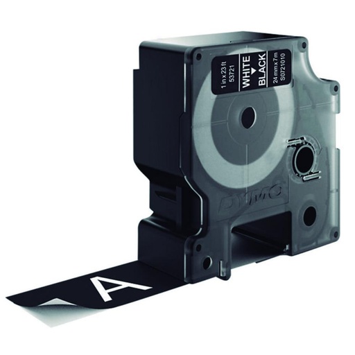 [248530] CINTA DYMO D1 24 MM × 7 M · BLANCO/NEGRO · TRANSFERENCIA TÉRMICA · POLIÉSTER · ADHESIVO PERMANENTE