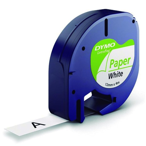 [220287] CINTA DYMO LETRATAG PAPEL 12MM×4 M NEGRO/BLANCO 