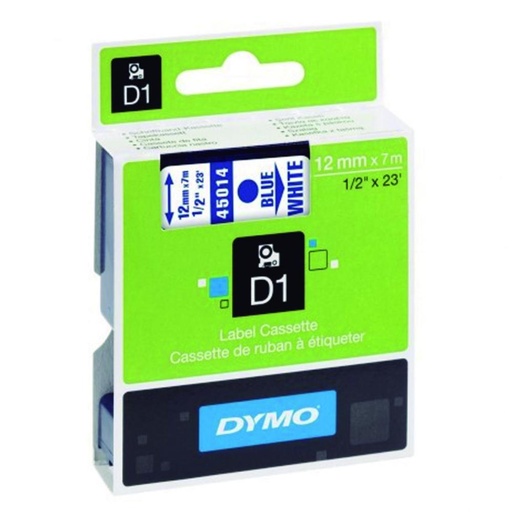 [220296] DYMO D1  (S0720540) · CINTA AUTOADHESIVA AZUL SOBRE BLANCO · 12 mm × 7 m 