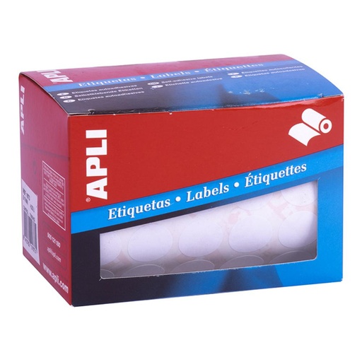 [002928] ROLLO ETIQUETAS BLANCAS APLI PERMANENTES Ø 25MM