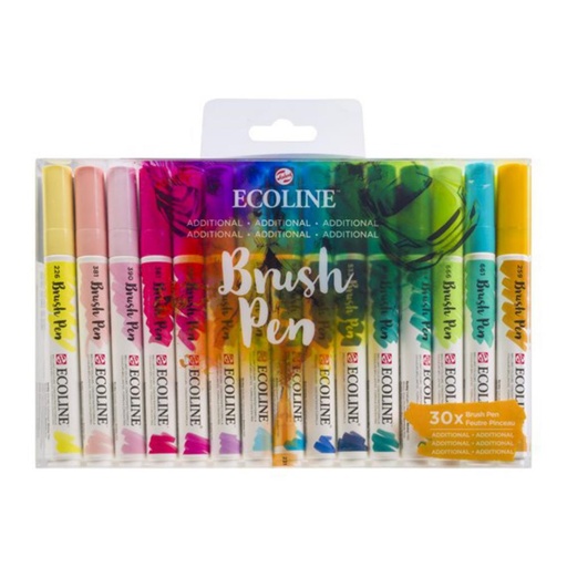 [120353] ROTULADORES ECOLINE PUNTA PINCEL SET 30 COLORES