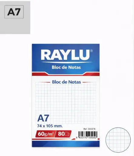 [001118] BLOC NOTAS MICROPERFORADO A7 60 GAMOS 80 HOJAS CUADRO 4MM