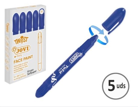 [649387] BARRA DE MAQUILLAJE TWIST MAKE-UP AZUL OSCURO (CAJA 5 UNIDADES) JOVI