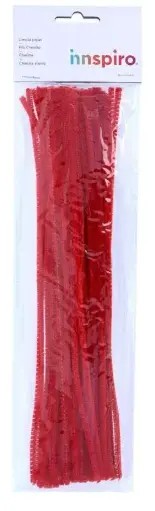 [650267] LIMPIAPIPAS CHENILLA ROJO 4MM X 30CM – PACK 50U
