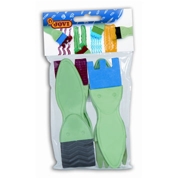 [649412] BOLSA 4 PINCELES GOMA JOVI · FORMAS SURTIDAS · PACK 4 UDS