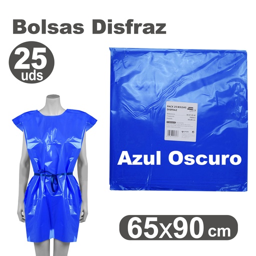[513007] BOLSA DE DISFRAZ AZUL OSCURO 25 UNIDADES 60×90 CM – BOLSAS PARA DISFRACES ESCOLARES Y MANUALIDADES