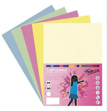 [497004] CARTULINAS A4 COLORES SURTIDOS SUAVES– PACK 250 HOJAS 180 G/M²