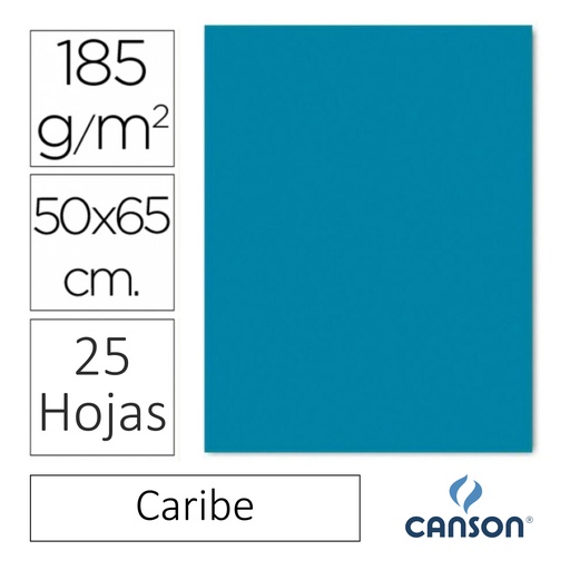 [649212] CARTULINA CANSON IRIS  50 × 65 CM 185 GRAMOS – CARIBE (PACK 25 HOJAS)