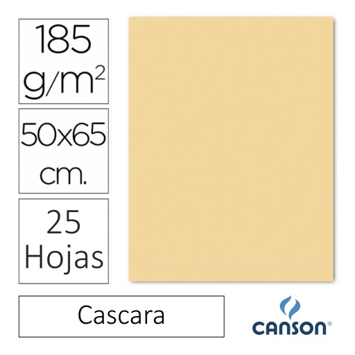 [649216] CARTULINA CANSON IRIS  50 × 65 CM 185 GRAMOS – CASCARA (PACK 25 HOJAS)