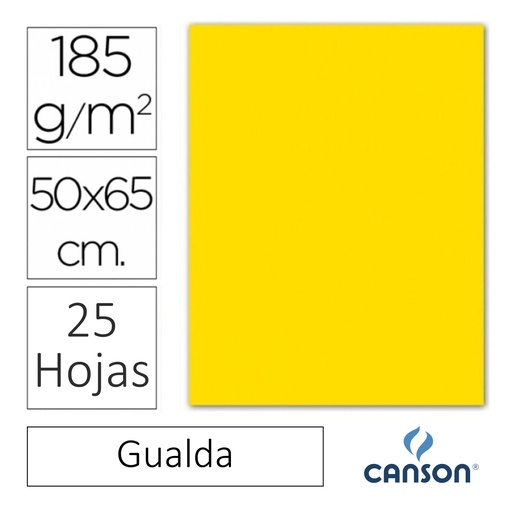 [649936] CARTULINA CANSON IRIS  50 × 65 CM 185 GRAMOS – GUALDA (PACK 25 HOJAS)