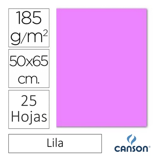 [649931] CARTULINA CANSON IRIS  50 × 65 CM 185 GRAMOS – LILA (PACK 25 HOJAS)