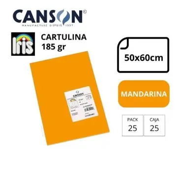 [649208] CARTULINA CANSON IRIS  50×65CM 185 GRAMOS  MANDARINA