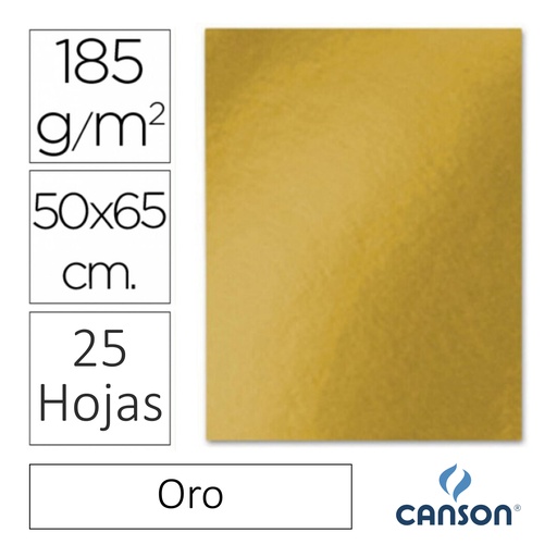 [649940] CARTULINA CANSON IRIS  50 × 65 CM 185 GRAMOS – ORO (PACK 25 HOJAS)