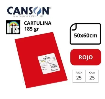 [649934] CARTULINA CANSON IRIS  50×65CM 185 GRAMOS  ROJO