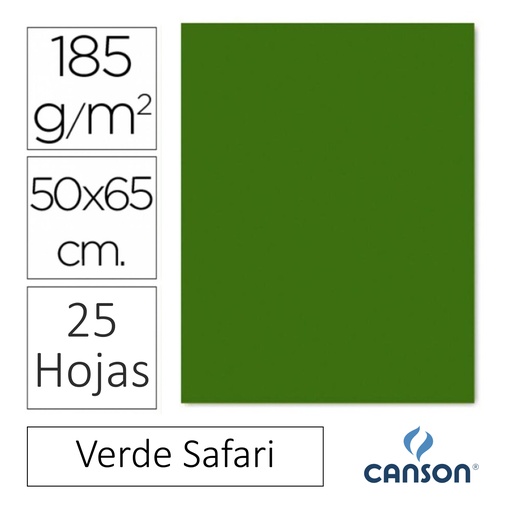 [649214] CARTULINA CANSON IRIS  50 × 65 CM 185 GRAMOS – VERDE SAFARI (PACK 25 HOJAS)