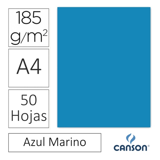 [701151] CARTULINA CANSON IRIS A4 185 GRAMOS – AZUL MAR (PACK 50 HOJAS)