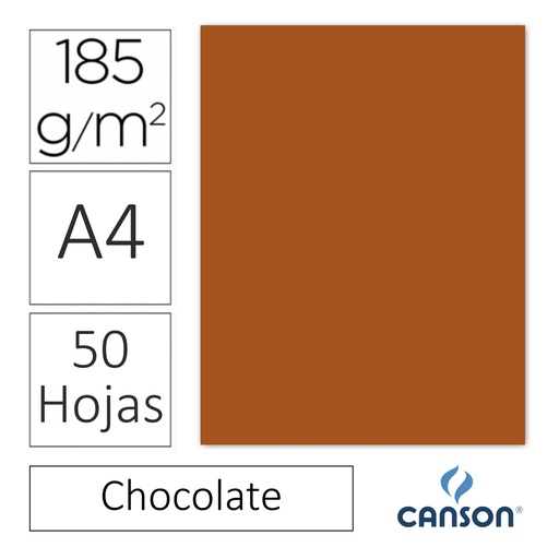 [701201] CARTULINA CANSON IRIS A4 185 GRAMOS – CHOCOLATE (PACK 50 HOJAS)