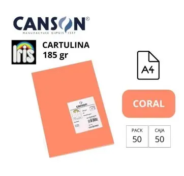 [700043] CARTULINA CANSON IRIS A4 185 GRAMOS CORAL