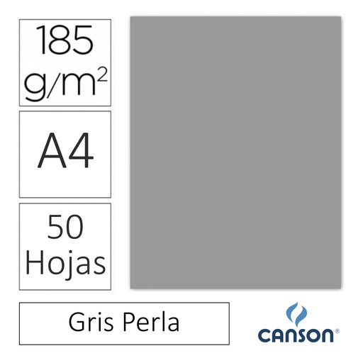 [701251] CARTULINA CANSON IRIS A4 185 GRAMOS – GRIS PERLA (PACK 50 HOJAS)