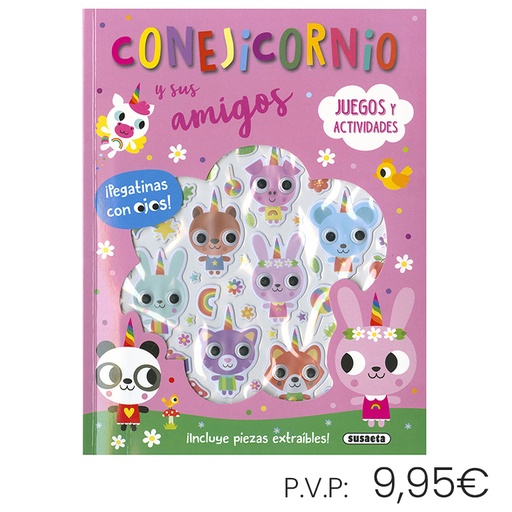[670697] LIBRO SUSAETA CONEJICORNIO Y SUS AMIGOS (PEGATINAS CON OJOS) – LIBRO INFANTIL DE ACTIVIDADES