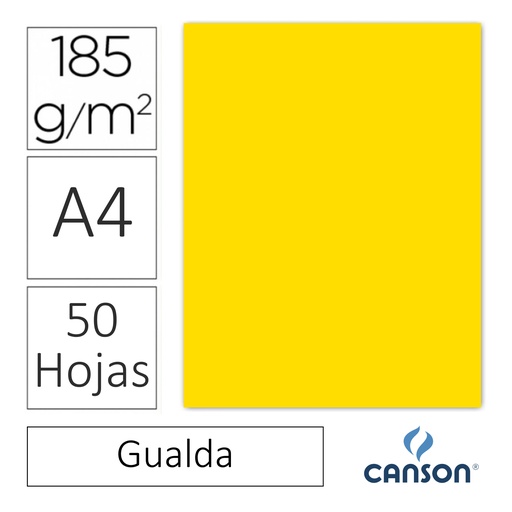 [701261] CARTULINA CANSON IRIS A4 185 GRAMOS – GUALDA (PACK 50 HOJAS)