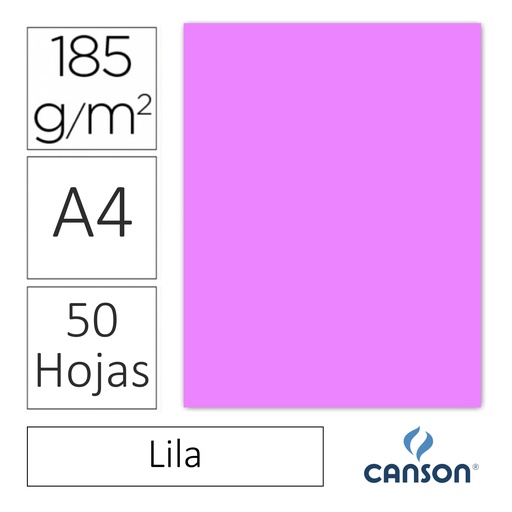 [701281] CARTULINA CANSON IRIS A4 185 GRAMOS – LILA (PACK 50 HOJAS)
