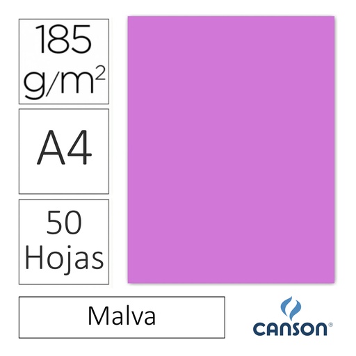 [701291] CARTULINA CANSON IRIS A4 185 GRAMOS – MALVA (PACK 50 HOJAS)