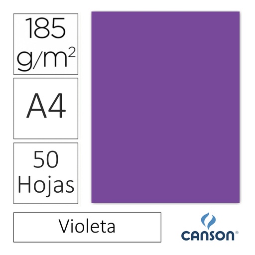 [701421] CARTULINA CANSON IRIS A4 185 GRAMOS – VIOLETA (PACK 50 HOJAS)