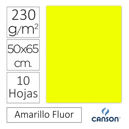 [600118] CARTULINA FLUORESCENTE SADIPAL 50×65 CM (AMARILLO) · PACK 10 HOJAS · ALTA VISIBILIDAD · IDEAL CARTELERÍA Y MANUALIDADES