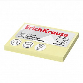 [001205] BLOC NOTAS ADHESIVAS ERICHKRAUSE – 40 × 50 MM – AMARILLAS – 3×100 HOJAS – CAJA 12 UDS