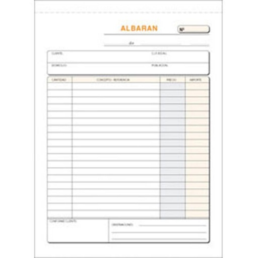[001405] TALONARIO ALBARANES NATURAL 145MM X 207MM TRIPLICADO 50 JUEGOS
